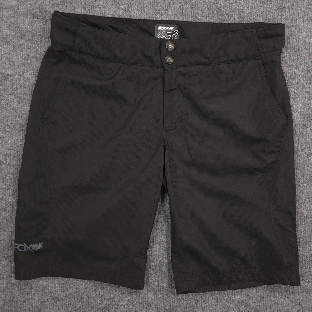 Fox Cycling Shorts Mens S‎ Black Performance MTB Biking Adjustable 10" Inseam